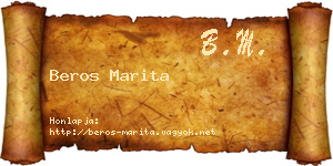 Beros Marita névjegykártya